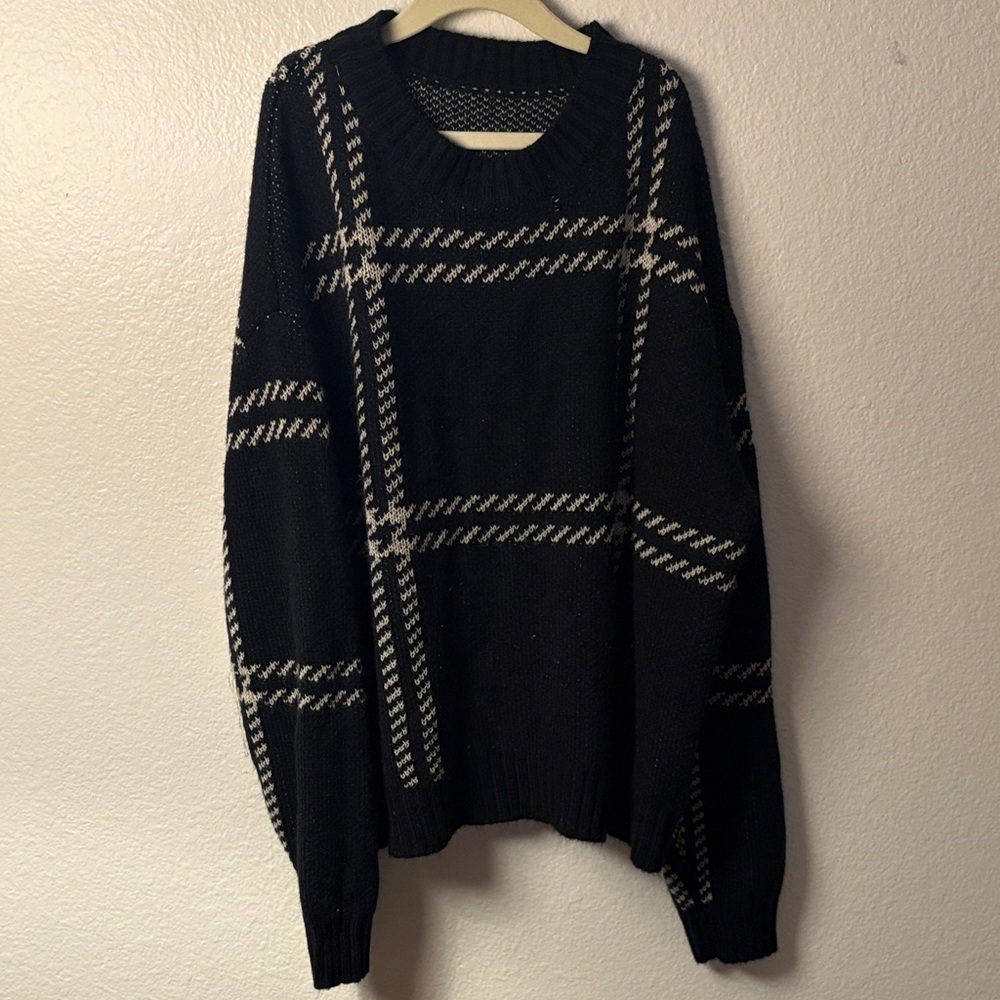 Black and White Plaid Sweater